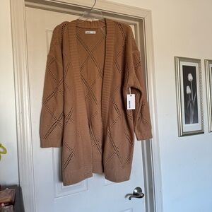 Sonoma Tan Open-Front Cardigan